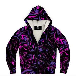 Sherpa hoodie "midnight oil" Jacket (L)